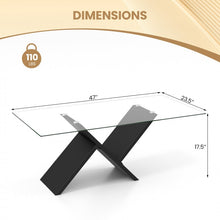 Charger l'image dans la galerie, Modern Rectangular Glass Coffee Table with Tempered Glass Top - Suitable for Living Room and Cafe