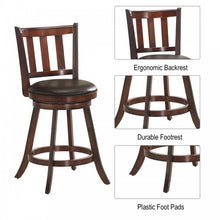 Load image into Gallery viewer, Costway Vintage Outdoor Dining Chairs Counter Stool Swivel Set of 2 - Suitable for Bar and Restaurant