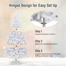 Load image into Gallery viewer, 6/7.5/9-Foot White Christmas Tree with Metal Stand - Multiple Sizes Available for Christmas Event Decorations