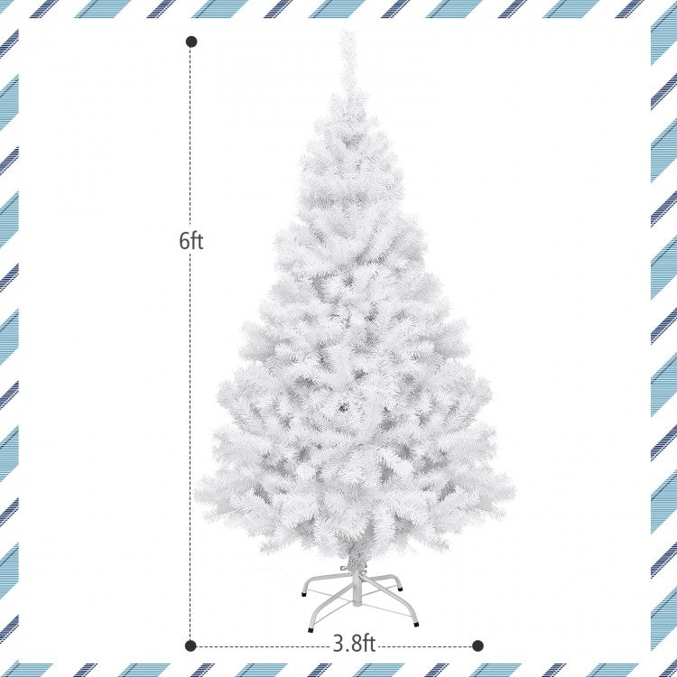 6/7.5/9-Foot White Christmas Tree with Metal Stand - Multiple Sizes Available for Christmas Event Decorations