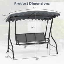 Load image into Gallery viewer, Costway Outdoor Swing with Canopy for 3 - Features Adjustable Sunshade, Suitable for Garden, Patio, and Porch