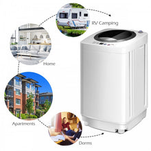 Charger l'image dans la galerie, Costway 7.7 lbs White Portable Washing Machine with Drain Pump - Fully Automatic Washing
