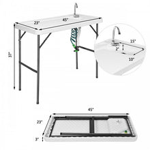 Load image into Gallery viewer, Outdoor Folding Camping Table with Faucet Sprayer - Suitable for Camping, Fishing, and Hiking