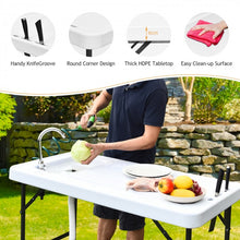 Load image into Gallery viewer, Outdoor Folding Camping Table with Faucet Sprayer - Suitable for Camping, Fishing, and Hiking