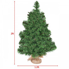 Load image into Gallery viewer, Small Tabletop Christmas Tree with Burlap Base - Suitable for Christmas Decorations