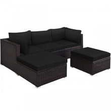 Load image into Gallery viewer, Costway Affordable Sectional Couches 5-Piece Set with Ottoman Table - Suitable for Patio, Garden, and Backyard
