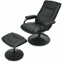 Charger l'image dans la galerie, 360° Rotating PU Leather Footrest Recliner Chair with Adjustable Backrest for Office, Living Room, Bedroom, and Home Theater