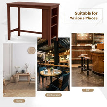 Load image into Gallery viewer, Vintage Rectangular Dining Table with Three-Tier Storage Shelf - Suitable for Kitchen and Restaurant