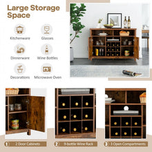 Load image into Gallery viewer, Costway Home Bar Cabinet Vintage Cupboard with Removable Wine Rack - Suitable for Restaurant and Kitchen