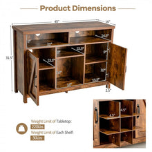 Load image into Gallery viewer, Costway Home Bar Cabinet Vintage Cupboard with Removable Wine Rack - Suitable for Restaurant and Kitchen