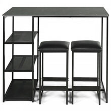 Load image into Gallery viewer, Modern Dining Room Sets - 3-Piece Set with 2 Upholstered Bar Stools and 3-Tier Storage Rack - Suitable for Restaurant and Bar