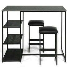 Load image into Gallery viewer, Modern Dining Room Sets - 3-Piece Set with 2 Upholstered Bar Stools and 3-Tier Storage Rack - Suitable for Restaurant and Bar