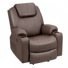 Charger l'image dans la galerie, Costway Electric Leather Recliner Couch Massage Chair with 8-Point Massage, Heating, Cup Holder, and Side Pockets