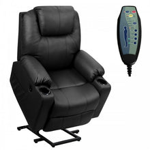 Charger l'image dans la galerie, Costway Electric Leather Recliner Couch Massage Chair with 8-Point Massage, Heating, Cup Holder, and Side Pockets