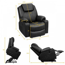 Charger l'image dans la galerie, Costway Electric Leather Recliner Couch Massage Chair with 8-Point Massage, Heating, Cup Holder, and Side Pockets