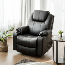 Charger l'image dans la galerie, Costway Electric Leather Recliner Couch Massage Chair with 8-Point Massage, Heating, Cup Holder, and Side Pockets