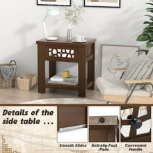 Load image into Gallery viewer, Costway Side Table with Storage Function and Vintage Glass Drawer - Suitable for Living Room