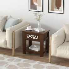 Load image into Gallery viewer, Costway Side Table with Storage Function and Vintage Glass Drawer - Suitable for Living Room