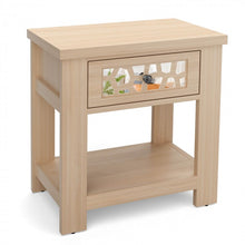 Load image into Gallery viewer, Costway Side Table with Storage Function and Vintage Glass Drawer - Suitable for Living Room