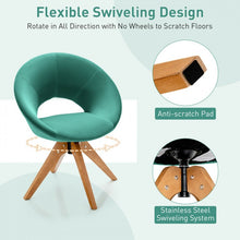 Load image into Gallery viewer, Costway Modern Swivel Chairs Living Room with Velvet Cushion - Suitable for Living Room and Cafe