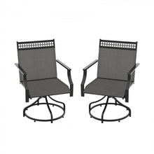 Charger l'image dans la galerie, Outdoor Patio Swivel Dining Chairs Set - Gray/Brown Garden Furniture