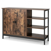 Load image into Gallery viewer, Costway Industrial Style Coffee Bar Cabinet - Buffet Cabinet with Freestanding Unit and Open 3-Tier Storage Shelves