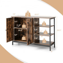 Load image into Gallery viewer, Costway Industrial Style Coffee Bar Cabinet - Buffet Cabinet with Freestanding Unit and Open 3-Tier Storage Shelves