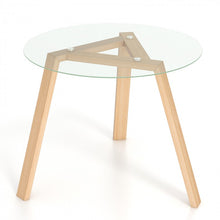 Load image into Gallery viewer, Costway Minimalist Small Round Dining Table with Tempered Glass Top - Suitable for Restaurant and Cafe