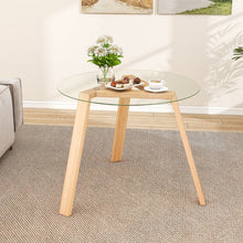 Load image into Gallery viewer, Costway Minimalist Small Round Dining Table with Tempered Glass Top - Suitable for Restaurant and Cafe