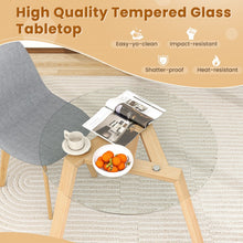 Load image into Gallery viewer, Costway Minimalist Small Round Dining Table with Tempered Glass Top - Suitable for Restaurant and Cafe