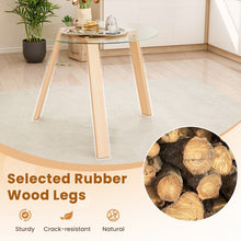 Load image into Gallery viewer, Costway Minimalist Small Round Dining Table with Tempered Glass Top - Suitable for Restaurant and Cafe