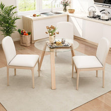 Load image into Gallery viewer, Costway Minimalist Small Round Dining Table with Tempered Glass Top - Suitable for Restaurant and Cafe