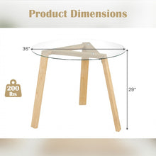 Load image into Gallery viewer, Costway Minimalist Small Round Dining Table with Tempered Glass Top - Suitable for Restaurant and Cafe
