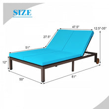 Load image into Gallery viewer, Outdoor 2-Person Adjustable Chaise Lounge Chair for Patio, Pool, or Terrace