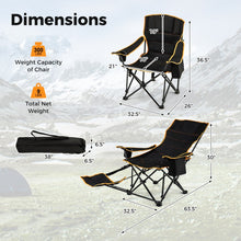 Load image into Gallery viewer, Outdoor Folding Camping Chair - Portable Leisure Chair with Footrest - Suitable for Camping, Hiking, and Fishing