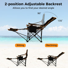 Load image into Gallery viewer, Outdoor Folding Camping Chair - Portable Leisure Chair with Footrest - Suitable for Camping, Hiking, and Fishing