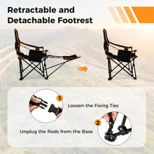 Load image into Gallery viewer, Outdoor Folding Camping Chair - Portable Leisure Chair with Footrest - Suitable for Camping, Hiking, and Fishing