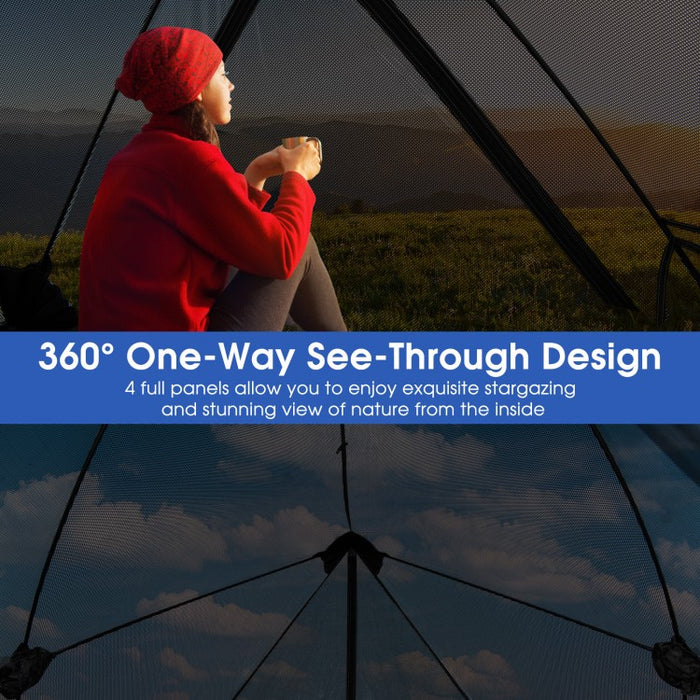 Costway Gray Pop-Up Camping Tent with Rainfly and Carry Bag - Suitable for Outdoor Camping and Travel