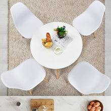 Charger l'image dans la galerie, Costway Modern Minimalist White Round Dining Table Set - 5-Piece, Suitable for Dining Room, and Cafe
