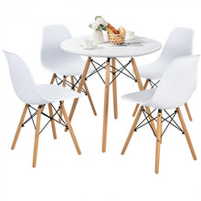 Charger l'image dans la galerie, Costway Modern Minimalist White Round Dining Table Set - 5-Piece, Suitable for Dining Room, and Cafe