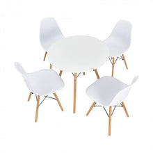 Charger l'image dans la galerie, Costway Modern Minimalist White Round Dining Table Set - 5-Piece, Suitable for Dining Room, and Cafe