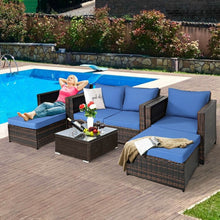 Charger l'image dans la galerie, Costway Huge Sectional Couch 5-Piece Set with Removable Cushions - Suitable for Backyard and Pool