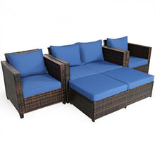 Charger l'image dans la galerie, Costway Huge Sectional Couch 5-Piece Set with Removable Cushions - Suitable for Backyard and Pool