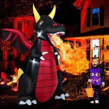 Load image into Gallery viewer, Halloween Inflatable Fire Dragon with LED Lights - Suitable for Halloween Decorations and Scary Parties
