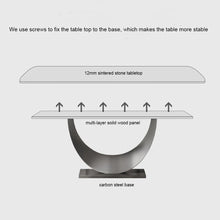 Load image into Gallery viewer, Modern Minimalist Dining Table with Crescent Base - Seats Up to 8 People, Suitable for Restaurant