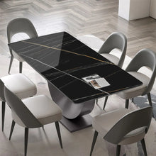 Load image into Gallery viewer, Modern Minimalist Dining Table with Crescent Base - Seats Up to 8 People, Suitable for Restaurant