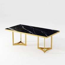 Load image into Gallery viewer, Modern Minimalist Dining Table with Artificial Marble Top - Luxurious and Elegant