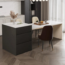 Charger l'image dans la galerie, Modern Minimalist Extendable Kitchen Island with Storage Cabinet - Seats Up to 6 People