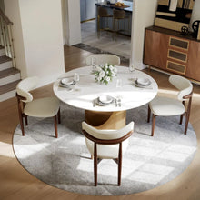 Load image into Gallery viewer, Modern Minimalist Round Dining Table with U-Shaped Base - Seats Up to 6 People, Suitable for Restaurant and Hotel