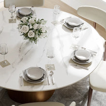 Charger l'image dans la galerie, 59" Modern Round Sintered Stone Dining Table for 6